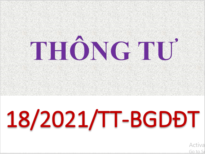 Thông tư số 18/2021/TT-BGDĐT của Bộ Giáo dục và Đào tạo